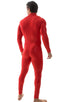 Full Bodysuit Suit for men in Wet Look Red, Front View; Full Bodysuit Suit for men in Wet Look Red, Rear View; Full Bodysuit Suit for men in Wet Look Red 4; Ful