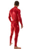 Full Bodysuit Suit for men in Red Holographic Shattered Glass 3; Full Bodysuit Suit for men in Red Holographic Shattered Glass, Front View; Full Bodysuit Suit f