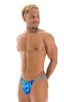 Y Back G String Thong in New World Blue - PEP Lining, Front View; Y Back G String Thong in New World Blue - PEP Lining, Rear View; Y Back G String Thong in New