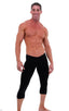 SUPER Low Capri Leggings in Black Cotton Lycra, Front View; SUPER Low Capri Leggings in Black Cotton Lycra, Rear View; Special Order Notice; SUPER Low Capri Leg
