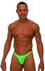 mens competition posing suit in shiny neon lime NPC IFBB body builder bikini by skinz; Posing Suit - Competition Bikini Cut in Neon Lime, Rear Alternative; Posi