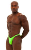 mens competition posing suit in shiny neon lime NPC IFBB body builder bikini by skinz; Posing Suit - Competition Bikini Cut in Neon Lime, Rear Alternative; Posi