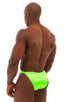 mens competition posing suit in shiny neon lime NPC IFBB body builder bikini by skinz; Posing Suit - Competition Bikini Cut in Neon Lime, Rear Alternative; Posi
