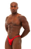 mens most popular competition posing suit in shiny lipstick red NPC IFBB body builder bikini; Posing Suit - Competition Bikini Cut in Wet Look Lipstick Red, Rea