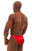 mens most popular competition posing suit in shiny lipstick red NPC IFBB body builder bikini; Posing Suit - Competition Bikini Cut in Wet Look Lipstick Red, Rea