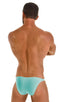 mens sexy swimwear bikini skinz international swimsuit brief in Aquamarine; Fitted Bikini Bathing Suit in Aquamarine, Rear Alternative; Fitted Bikini Bathing Su