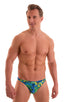 mens bikini swimsuit brief international male swimwear speedo by skinz swimwear in Tan Through Tahitian; Bikini Brief Swimsuit in Tahitian Rainforest Tan Throug