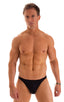 mens bikini swimsuit brief international male swimwear speedo by skinz swimwear in Black; Bikini-Brief Swimsuit in Black, Rear View; Bikini-Brief Swimsuit in Bl