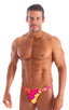 mens classic thong swimsuit tahitian floral tanga skinz t back bathing suit; Mens Classic T Back Thong Swimsuit in Tahitian Sunset 2; Mens Classic T Back Thong