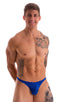 mens swimwear classic t back thong swimsuit in Imperial Blue; T Back Thong Swimsuit in Imperial Blue 2; T Back Thong Swimsuit in Imperial Blue 3; T Back Thong S