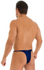 most popular mens sexy micro bikini in Navy Blue; Sunseeker Micro Pouch Half Back Bikini in Navy Blue, Front View; Sunseeker Micro Pouch Half Back Bikini in Nav