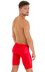 Swim-Dive Competition Watersports Shorts in Wet Look Red, Front View; Swim-Dive Competition Watersports Shorts in Wet Look Red, Rear View; Swim-Dive Competition