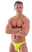 Large Pouch Swimsuit Bikini in Semi Sheer ThinSKINZ Chartreuse 1; Large Pouch Swimsuit Bikini in Semi Sheer ThinSKINZ Chartreuse, Rear View; Large Pouch Swimsui