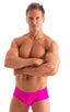 pouch enhanced micro square cut swim trunks in Fuchsia 1; Pouch Enhanced Micro Square Cut Swim Trunks in Fuchsia 2; Pouch Enhanced Micro Square Cut Swim Trunks