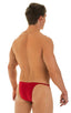 Sunseeker2 Tanning Swimsuit in ThinSKINZ Red, Rear View; Sunseeker2 Tanning Swimsuit in ThinSKINZ Red, Front View; Special Order Notice; Sunseeker2 Tanning Swim