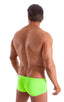 mens swimwear micro square cut swimsuit trunks by skinz swimwear in Semi Sheer ThinSkinz Neon Lime; Micro Low Square Cut Swim Trunks in Semi Sheer ThinSkinz Neo