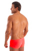 mens swimwear micro square cut swimsuit trunks by skinz swimwear in Semi Sheer ThinSkinz Neon Coral; Micro Low Square Cut Swim Trunks in Semi Sheer ThinSkinz Ne