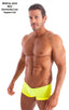 mens swimwear micro square cut swimsuit trunks by skinz swimwear in Semi Sheer ThinSkinz Chartreuse; Micro Low Square Cut Swim Trunks in Semi Sheer ThinSkinz Ch
