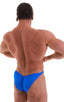 mens sexy bikini fitted pouch scrunchie rear in wet look royal blue; Posing Suit - Fitted Pouch - Puckered Back in Wet Look Royal Blue, Rear Alternative; Posing