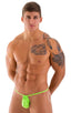 mens micro g string thong swimsuit bikini in Semi Sheer Neon Lime; G String Swimsuit - Adjustable Pouch in Semi Sheer Neon Lime 3; G String Swimsuit - Adjustabl