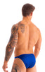 mens micro pouch bikini swimsuit brief skinz speedo swimwear in Imperial Blue; Smooth Front Bikini in Imperial Blue 2; Smooth Front Bikini in Imperial Blue 3; S