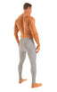 Mens Leggings Tights in Platinum, Front View; Mens Leggings Tights in Platinum, Rear View; Special Order Notice; Mens Leggings Tights in Platinum Fabric