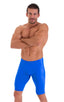 Lycra Bike Length Shorts in Wet Look Royal Blue 1; Lycra Bike Length Shorts in Wet Look Royal Blue 2; Lycra Bike Length Shorts in Wet Look Royal Blue 3; Lycra B