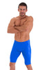 Lycra Bike Length Shorts in Wet Look Royal Blue 1; Lycra Bike Length Shorts in Wet Look Royal Blue 2; Lycra Bike Length Shorts in Wet Look Royal Blue 3; Lycra B