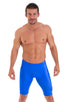 Lycra Bike Length Shorts in Wet Look Royal Blue 1; Lycra Bike Length Shorts in Wet Look Royal Blue 2; Lycra Bike Length Shorts in Wet Look Royal Blue 3; Lycra B