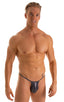 Roman G String Swim Thong in Black ice, Front View; Roman G String Swim Thong in Black ice, Rear View; Roman G String Swim Thong in Black ice, Front Alternative