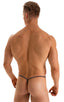 Roman G String Swim Thong in Black ice, Front View; Roman G String Swim Thong in Black ice, Rear View; Roman G String Swim Thong in Black ice, Front Alternative