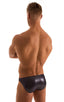 mens imternational male bikini swimsuit brief skinz speedo swimwear in Black Ice; Bikini Brief Swimsuit in Black Ice, Front View; Bikini-Brief Swimsuit in Black