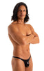 Mens Micro Fitted Pouch and Rear Bikini Swimsuit in Rockstar Metallic Black 1; Mens Micro Fitted Pouch and Rear Bikini Swimsuit in Rockstar Metallic Black 2; Me