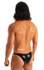 Mens Micro Fitted Pouch and Rear Bikini Swimsuit in Rockstar Metallic Black 1; Mens Micro Fitted Pouch and Rear Bikini Swimsuit in Rockstar Metallic Black 2; Me