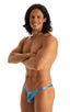 Mens Micro Fitted Pouch and Rear Bikini Swimsuit in Ice Karma Electric Blue 1; Mens Micro Fitted Pouch and Rear Bikini Swimsuit in Ice Karma Electric Blue 2; Me
