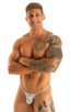 mens micro g string sexy swimsuit bikini in best seller skinz swimwear in sheer Artic Camo ; Stuffit Pouch G String Swimsuit in Super ThinSKINZ Artic Camo 2; St
