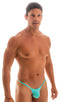 mens micro g string sexy swimsuit bikini in best seller aquamarine skinz swimwear; Stuffit Pouch G String Swimsuit in Aquamarine 2; Stuffit Pouch G String Swims