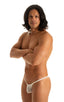 mens extreme micro string bikini tiny swimsuit by skinz swimwear in Semi Sheer White Peep Show; Stuffit Pouch Half Back Swimsuit in Semi Sheer White Peep Show 2