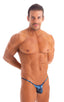 mens micro bikini swimsuit with tiny scrunchie butt skinz swimwear in sheer Dark Water 1; Mens Micro Pouch Puckered Back Swimsuit in Super ThinSKINZ Dark Water