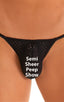 mens micro bikini swimsuit with tiny scrunchie butt skinz swimwear in Semi Sheer Black Peep Show; Mens Micro Pouch Puckered Back Swimsuit in Semi Sheer Black P