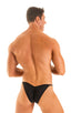 mens micro bikini swimsuit with tiny scrunchie butt skinz swimwear in Semi Sheer Black Peep Show; Mens Micro Pouch Puckered Back Swimsuit in Semi Sheer Black P