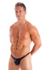 Mens Micro Fitted Pouch and Rear Bikini Swimsuit in Rockstar Metallic Black 1; Mens Micro Fitted Pouch and Rear Bikini Swimsuit in Rockstar Metallic Black 2; Me