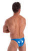 Mens Micro Fitted Pouch and Rear Bikini Swimsuit in Ice Karma Electric Blue 1; Mens Micro Fitted Pouch and Rear Bikini Swimsuit in Ice Karma Electric Blue 2; Me