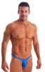 most popular mens swimwear classic t back thong swimsuit in Ice Karma Electric Blue; Mens Thong Swimsuit - Bravura Pouch in Ice Karma Electric Blue 2; Mens Thon