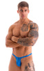 most popular mens swimwear classic t back thong swimsuit in Ice Karma Electric Blue; Mens Thong Swimsuit - Bravura Pouch in Ice Karma Electric Blue 2; Mens Thon