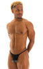 mens sexy g string swimsuit micro thong swimwear in sheer black; Y Back G String Thong in Black Peep Show, Rear View; Y Back G String Thong in Black Peep Show,