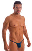 mens micro pouch bikini swimsuit with tiny puckered butt in Cobalt; Micro Pouch - Puckered Back - Rio Bikini in Cobalt 2; Micro Pouch - Puckered Back - Rio Biki