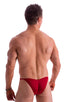 mens micro pouch bikini swimsuit with tiny puckered butt in Ruby Red 1; Micro Pouch - Puckered Back - Rio Bikini in Ruby Red 2; Micro Pouch - Puckered Back - Ri