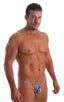 mens micro g string sexy swimsuit bikini in best seller mini zebra skinz swimwear; Stuffit Pouch G String Swimsuit in Mini Zebra 2; Stuffit Pouch G String Swims