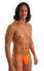 mens smooth pouch string side t back thong sexy swimsuit bikini in Blazing Orange; Smooth Pouch Skinny Sides Swim Thong in Blazing Orange 2; Smooth Pouch Skinny